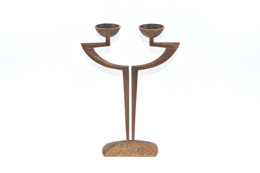 Skulpturale 1970s Bronze Kerzenhalter Mid-Century Brutalismus Design