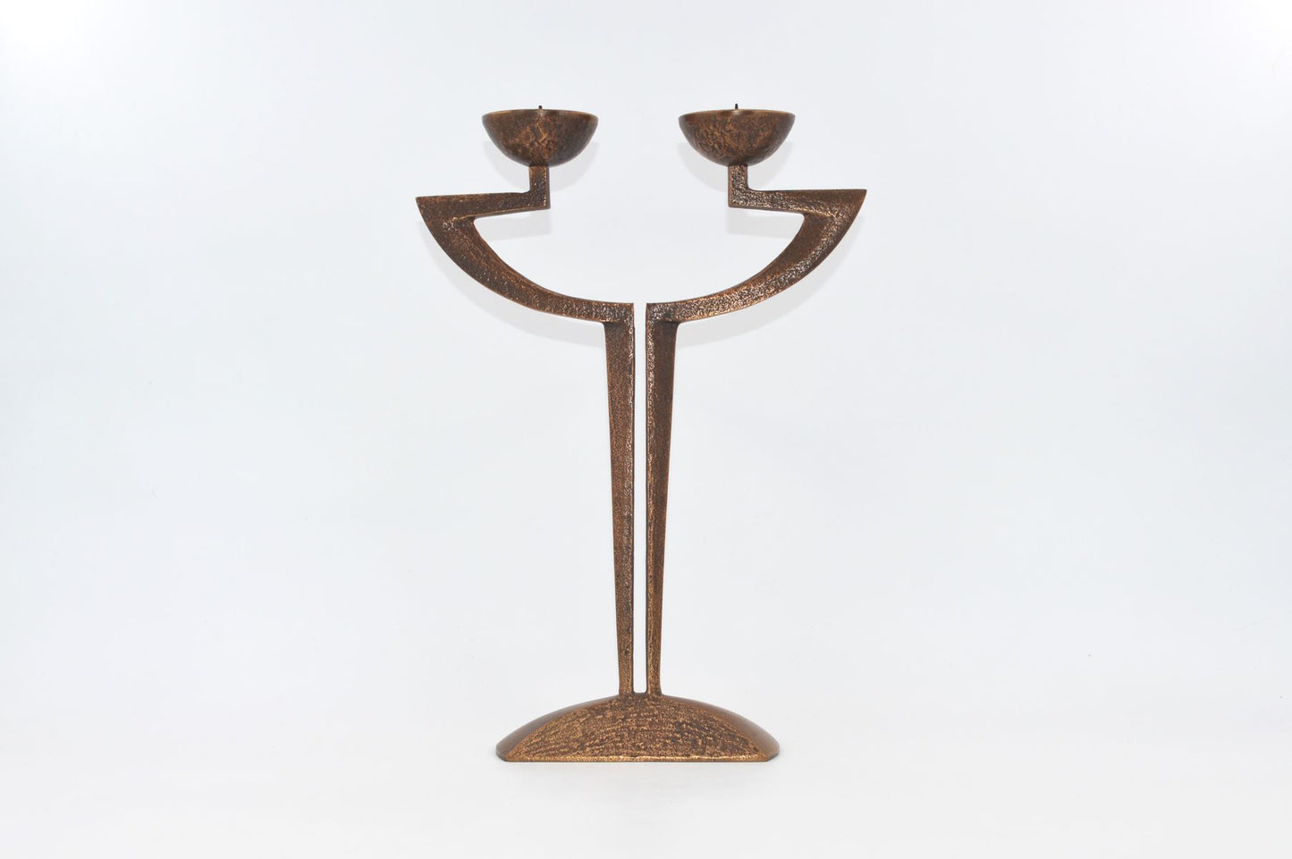 Skulpturale 1970s Bronze Kerzenhalter Mid-Century Brutalismus Design