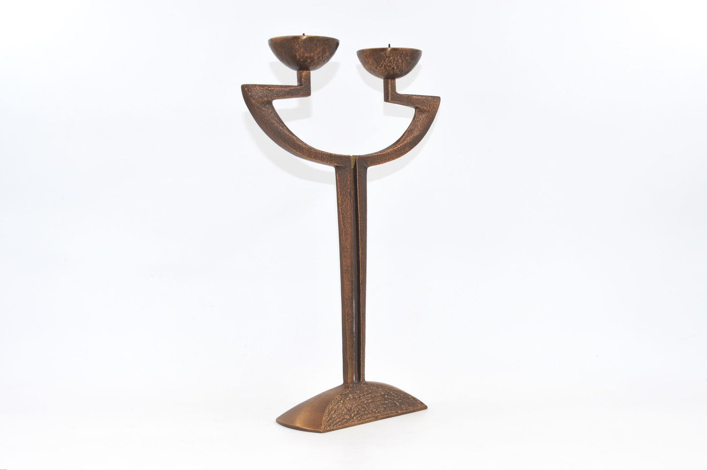 Skulpturale 1970s Bronze Kerzenhalter Mid-Century Brutalismus Design