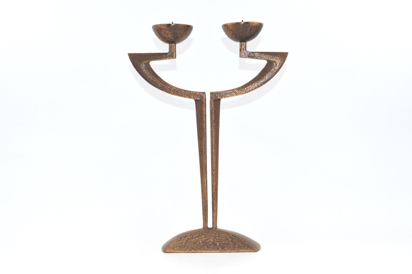 Skulpturale 1970s Bronze Kerzenhalter Mid-Century Brutalismus Design