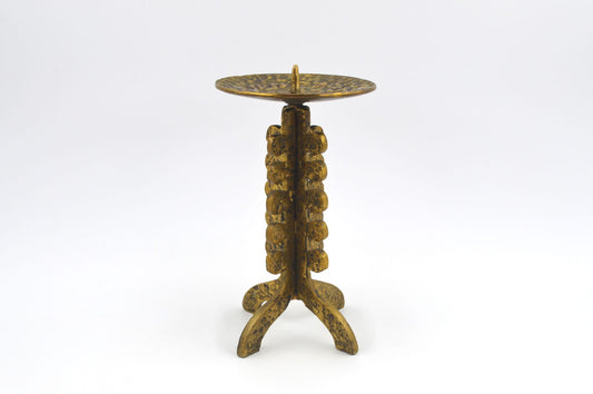 Mid-Century Brutalist Brass Candle Holder 1960s Brutalist Design