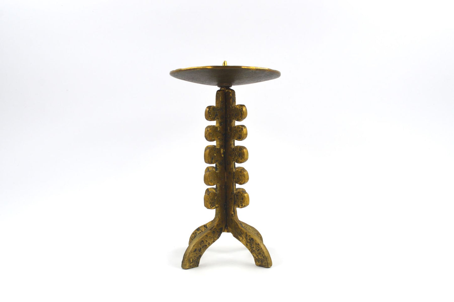 Mid-Century Brutalist Brass Candle Holder 1960s Brutalist Design