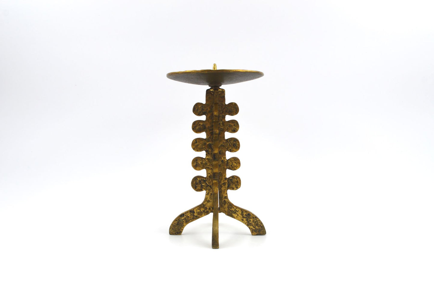 Mid-Century Brutalist Brass Candle Holder 1960s Brutalist Design