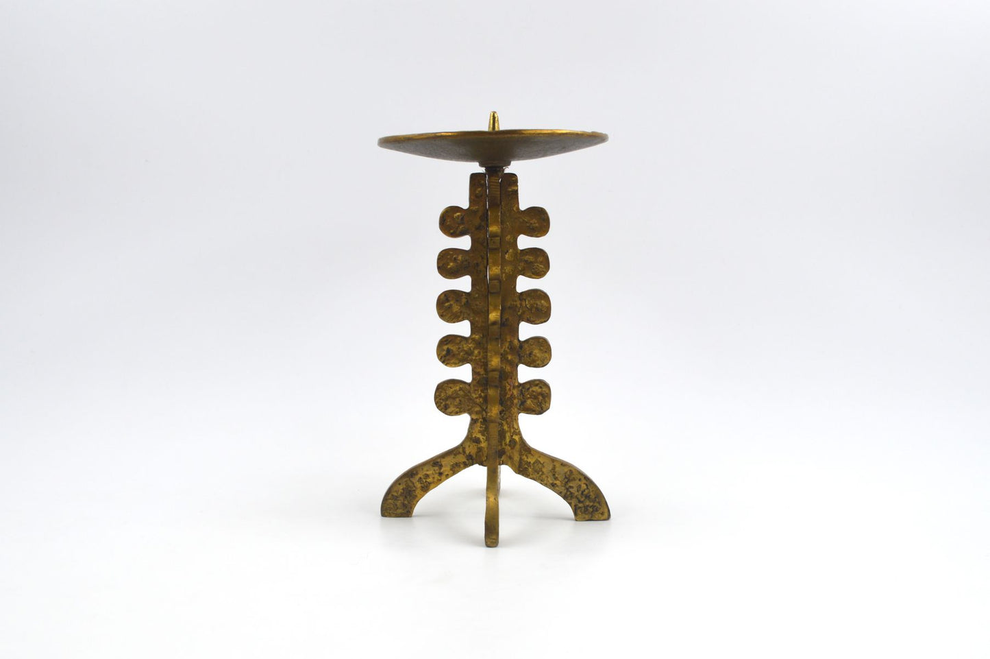 Mid-Century Brutalist Brass Candle Holder 1960s Brutalist Design