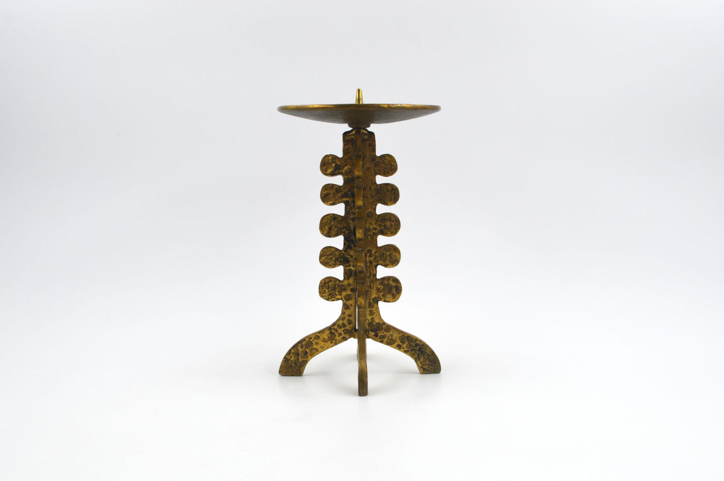 Mid-Century Brutalist Brass Candle Holder 1960s Brutalist Design