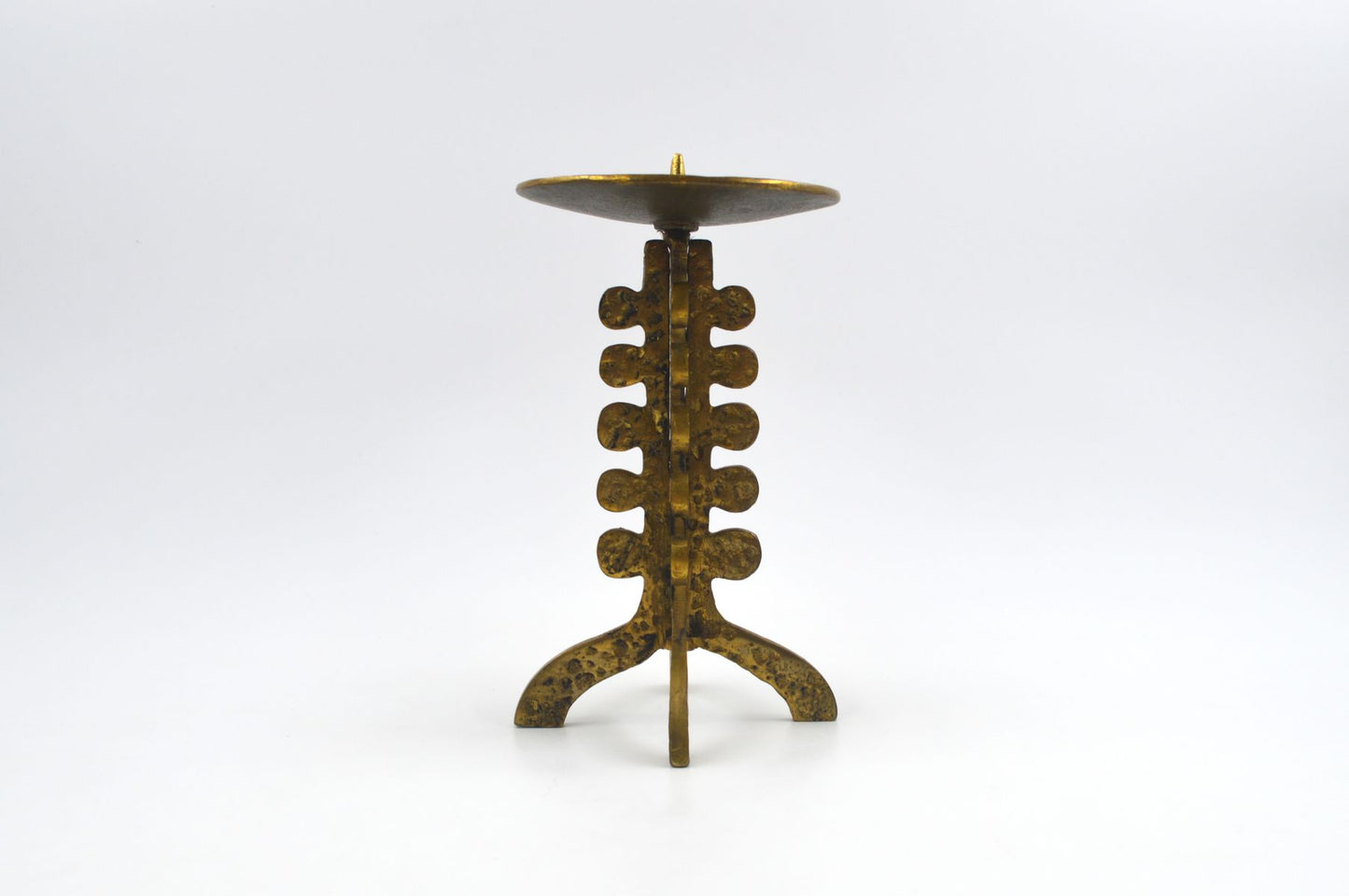 Mid-Century Brutalist Brass Candle Holder 1960s Brutalist Design