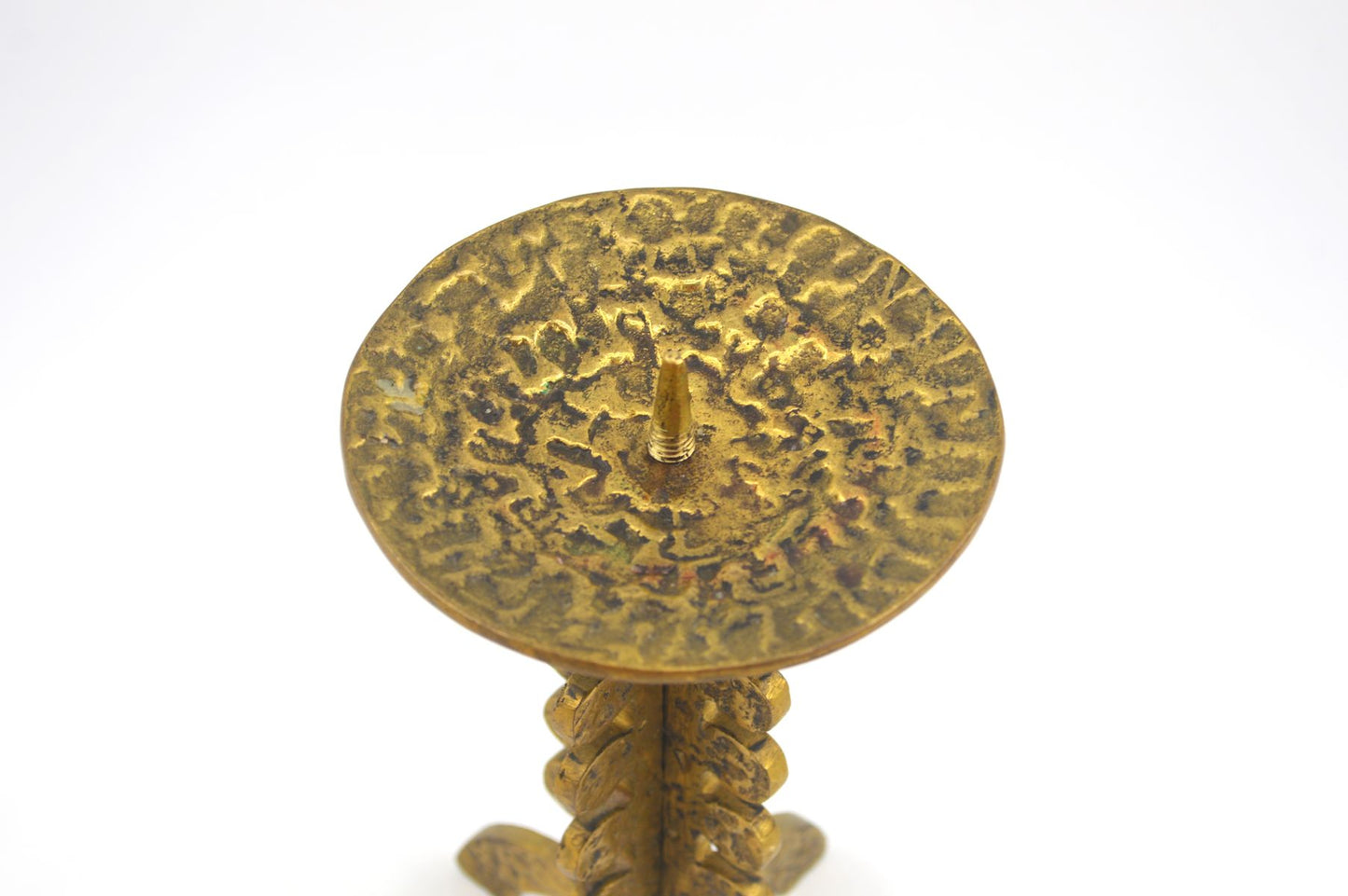 Mid-Century Brutalist Brass Candle Holder 1960s Brutalist Design