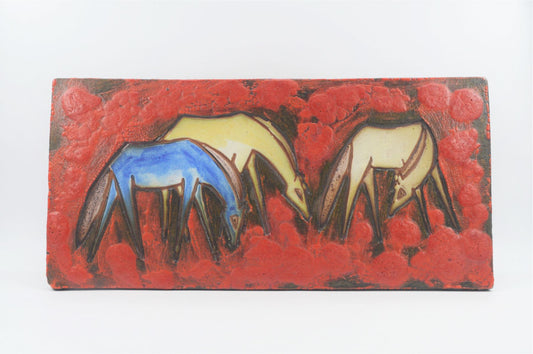 Ruscha Art Wall Plate Horses 70s Design Pop Art / Fat Lava