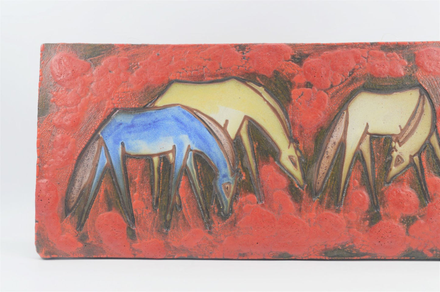 Ruscha Art Wall Plate Horses 70s Design Pop Art / Fat Lava