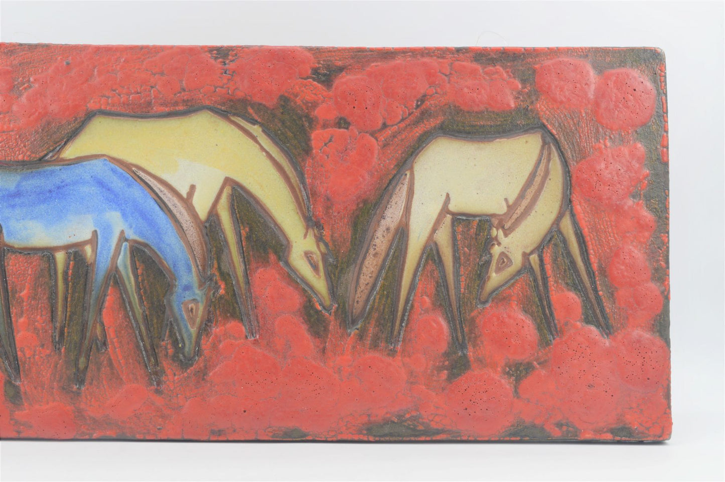 Ruscha Art Wall Plate Horses 70s Design Pop Art / Fat Lava