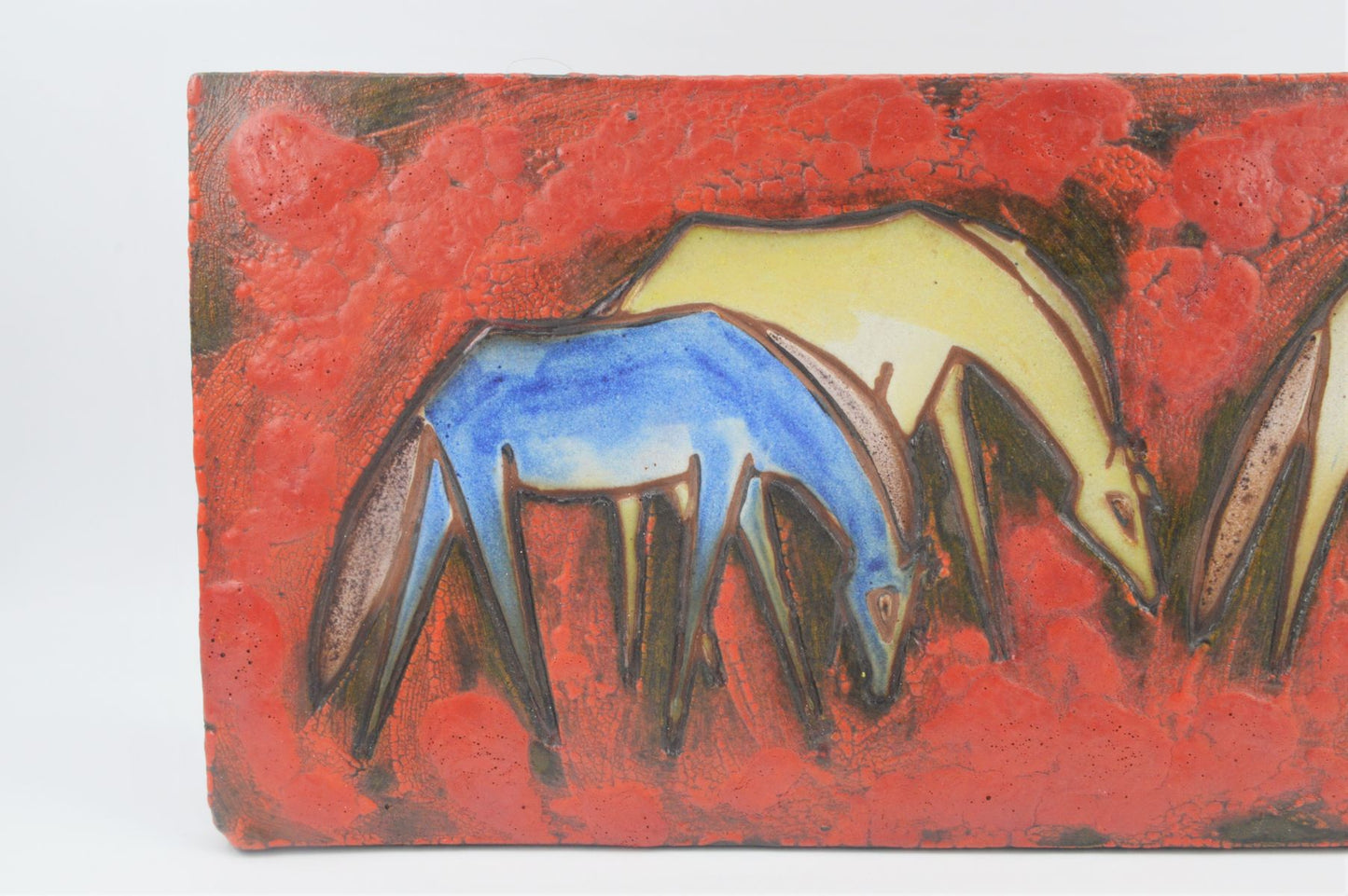 Ruscha Art Wall Plate Horses 70s Design Pop Art / Fat Lava