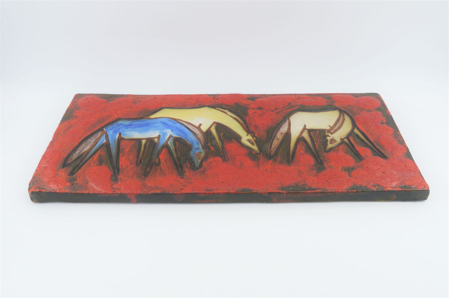 Ruscha Art Wall Plate Horses 70s Design Pop Art / Fat Lava