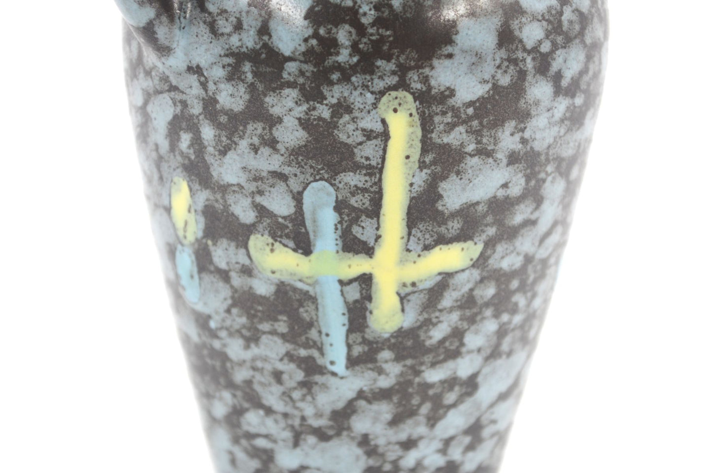 VEB Haldensleben 4025C Mid-Century Keramik Vase 1960s Fat Lava / Popart Design