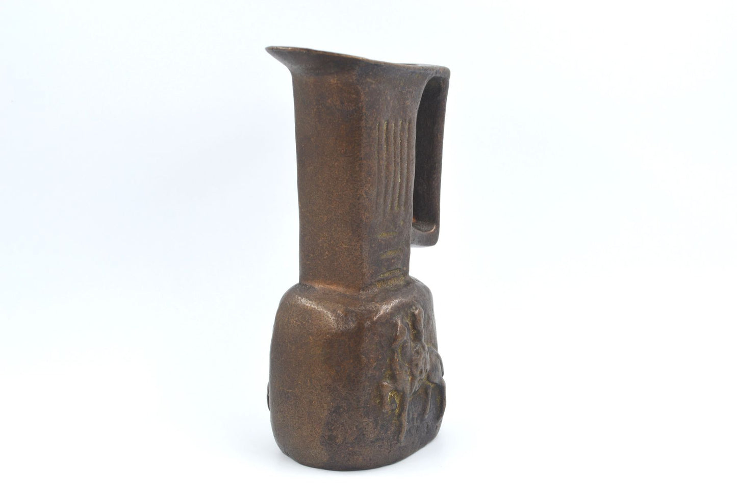 Large Mid-Century Brutalist Bronze Vase 1960s Brutalist Design