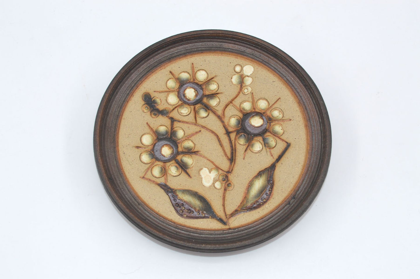 Jette Hellerøe Wall Plate 1970s Studio Ceramics Danish Design