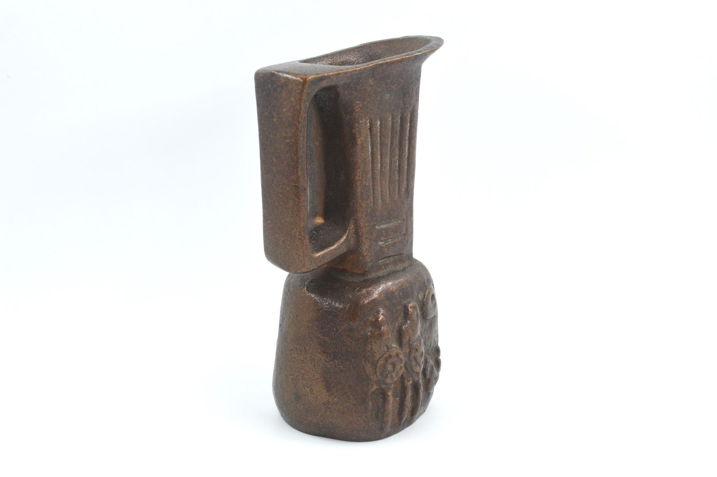 Große skulpturale Mid-Century Brutalismus Bronze Vase 1960s Brutalist Design