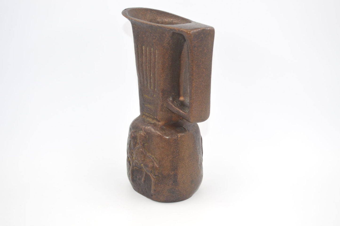 Große skulpturale Mid-Century Brutalismus Bronze Vase 1960s Brutalist Design