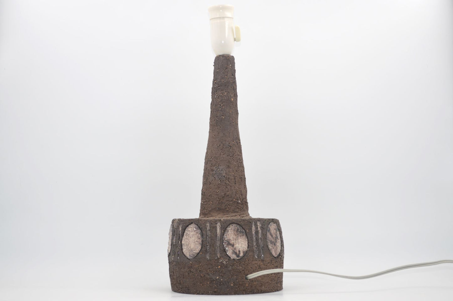 Stor brutalistisk bordlampe 1970'erne GP Ceramics Denmark