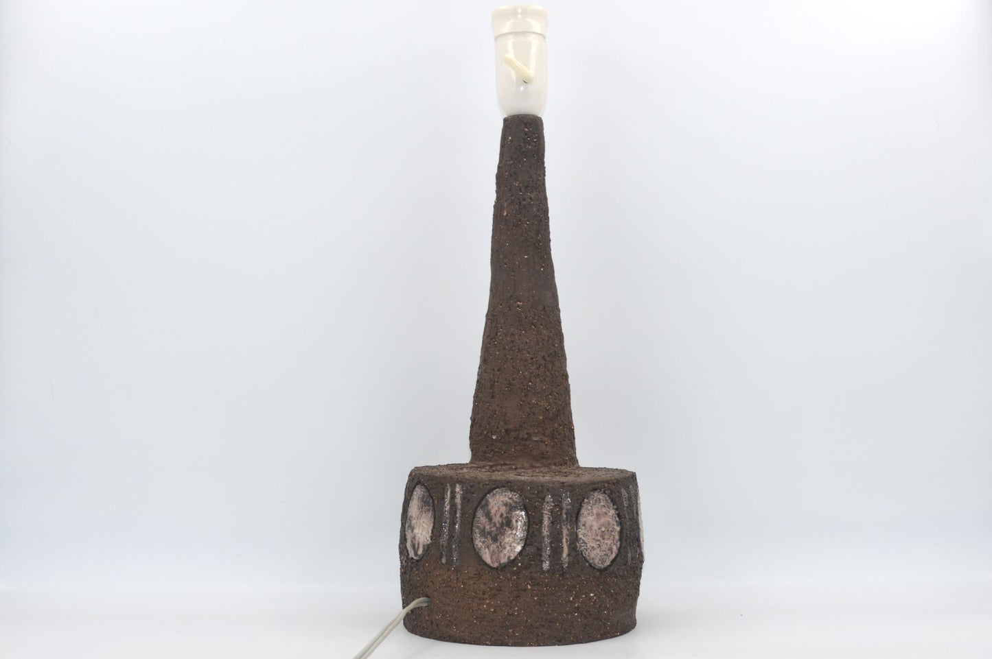 Stor brutalistisk bordlampe 1970'erne GP Ceramics Denmark