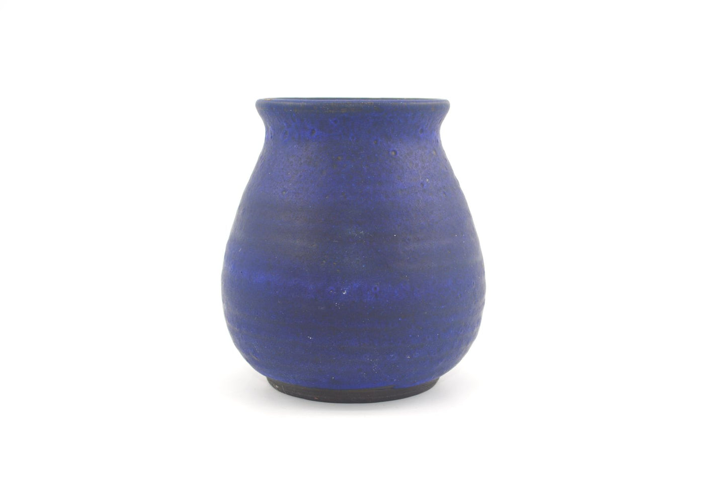 Töpfermeister Uwe Schellbach Studiokeramik Vase blaue Fat-Lava Glasur - Unikat