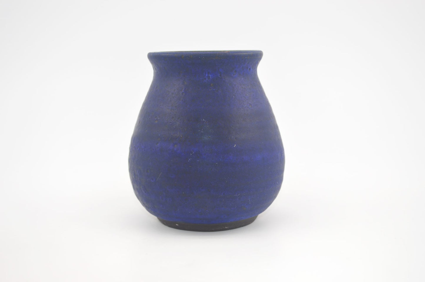 Töpfermeister Uwe Schellbach Studiokeramik Vase blaue Fat-Lava Glasur - Unikat