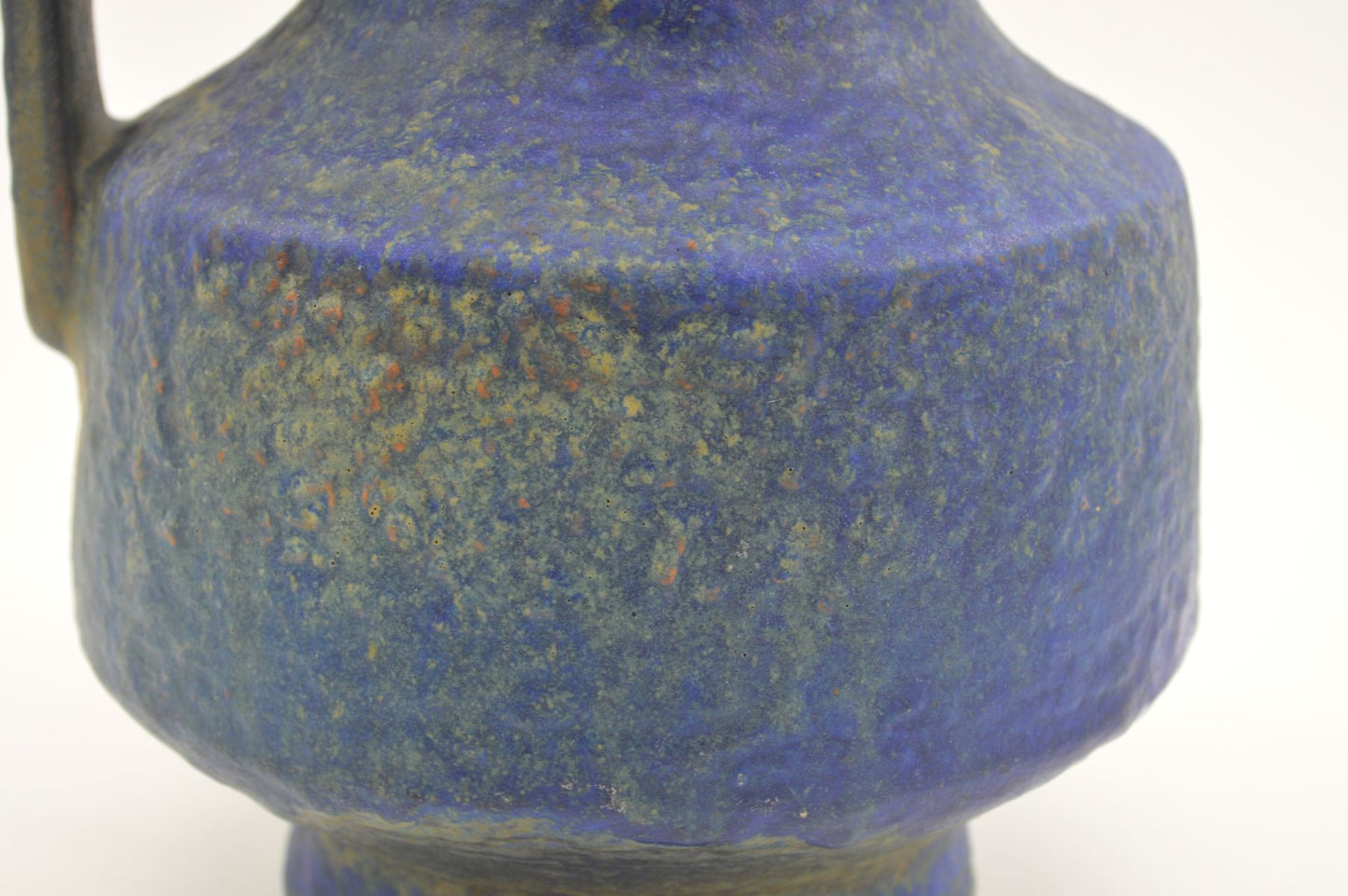 Karlsruher Majolika Vase 7318 1970s WGP Blaue Fat-Lava Friedgard Glatzle Design