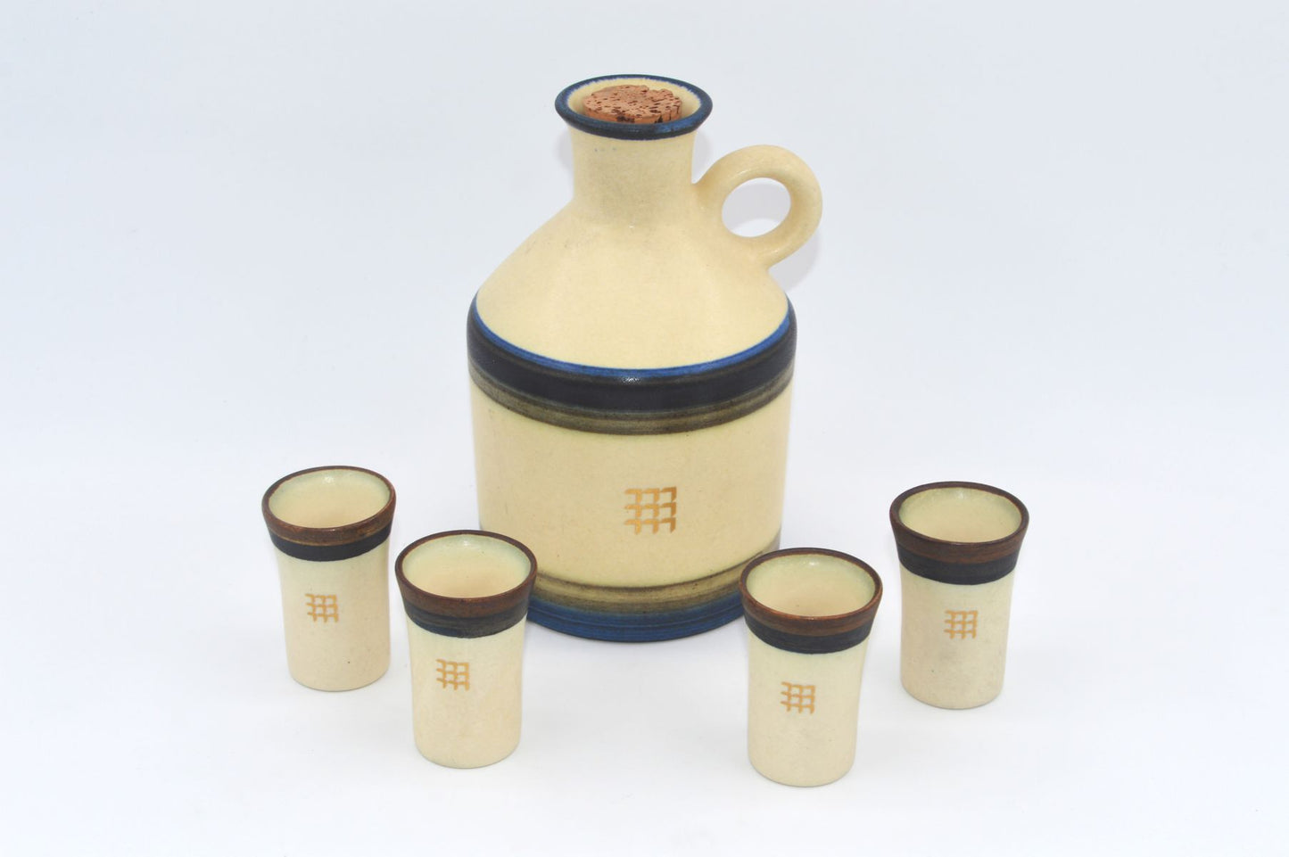 Mid-Century Okela Stoneware Denmark Liqueur Set 1960s Danish Design