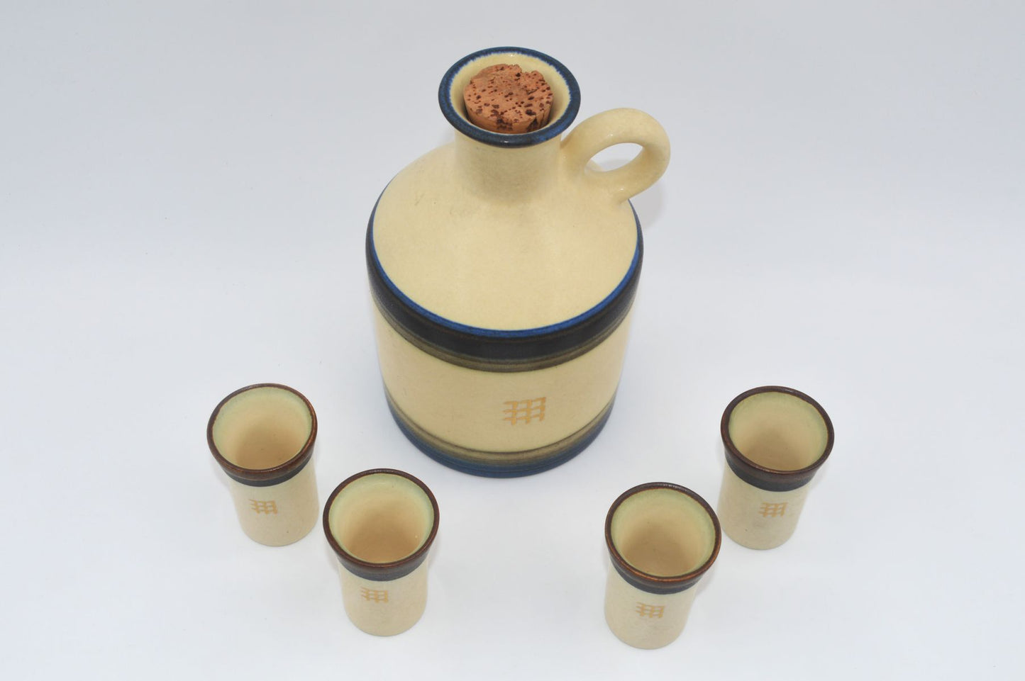 Mid-Century Okela Stoneware Denmark Liqueur Set 1960s Danish Design