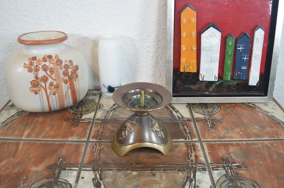 Mid-Century Aedel Malm Denmark Bronze Candle Holder 1960s Danish Design