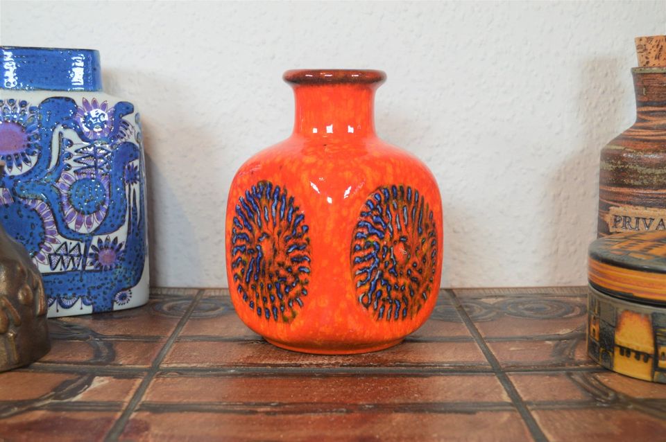 1960'er Vintage WGP Bay Keramik Vase 80 17 Fat Lava Glaze Pop Art