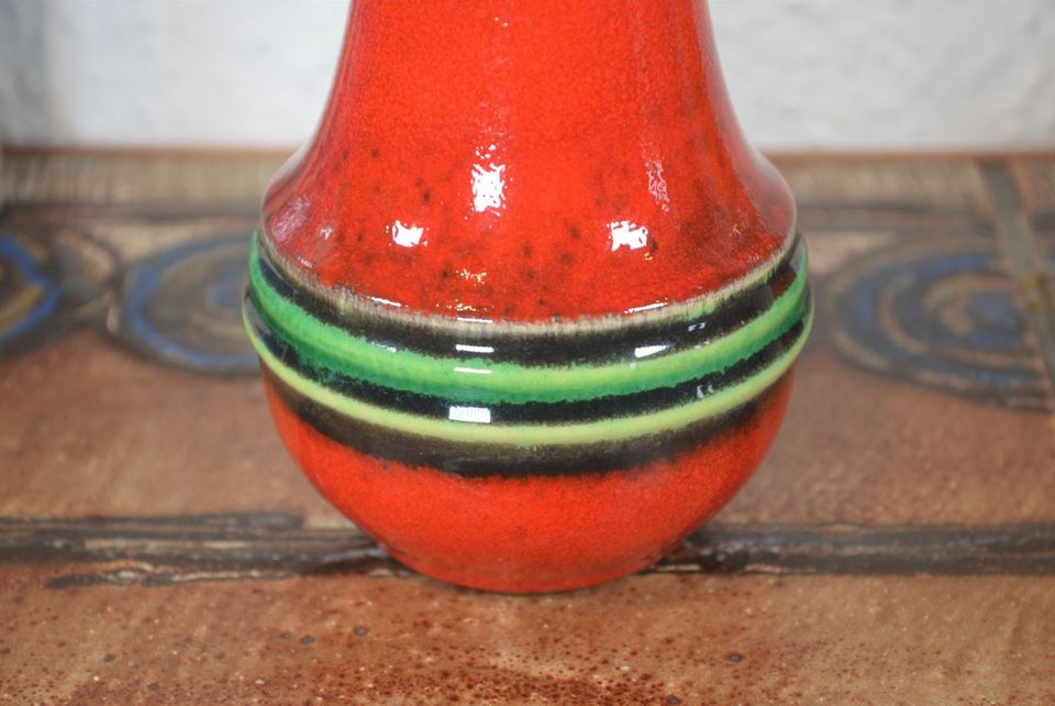 Vintage Jasba Keramik Vase N606 1960s Pop-Art Retro Design Fat Lava