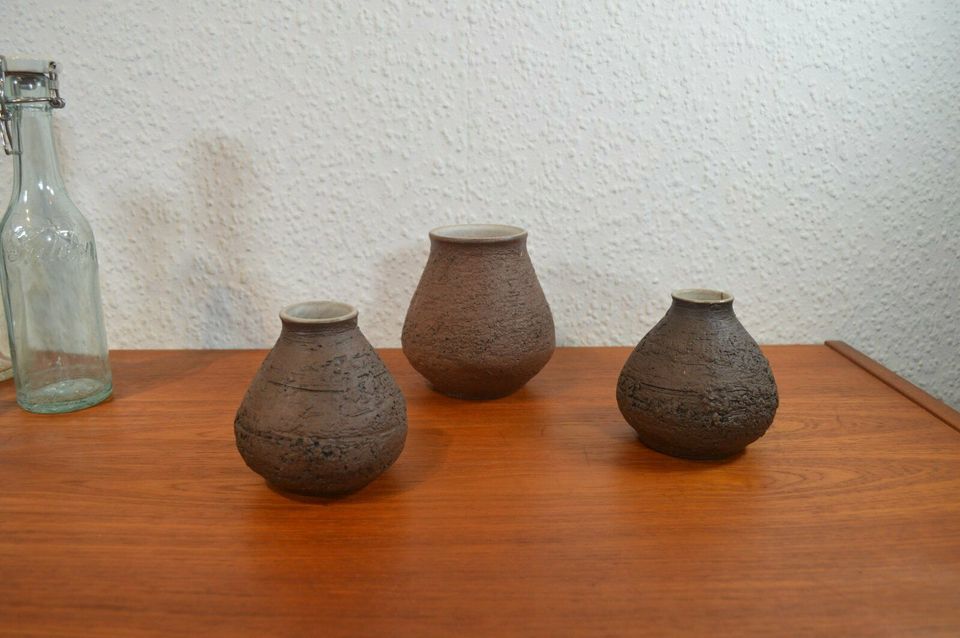 Gliaud Barbeit studio ceramic vases set 1970s brutalism