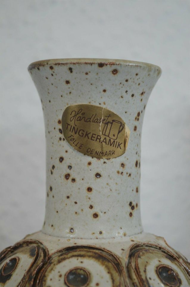 Tingkeramik Følle Art Ceramic Vase Denmark 1970s Danish Design