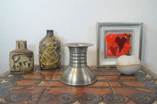 Mid-Century Skanderborg Pewter Candle Holder 1960s Danish Design