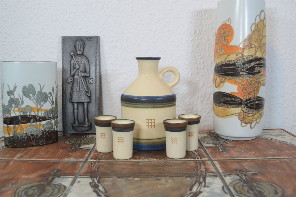 Mid-Century Okela Stoneware Denmark Liqueur Set 1960s Danish Design