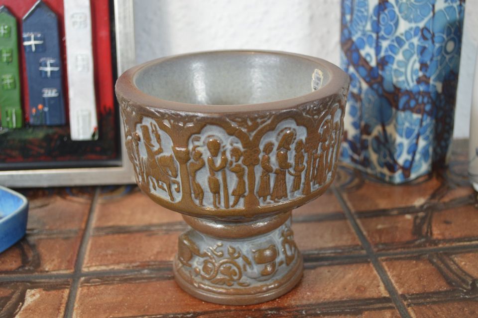 M. Andersen Bornholm ceramic bowl baptismal font 1960s Danish design