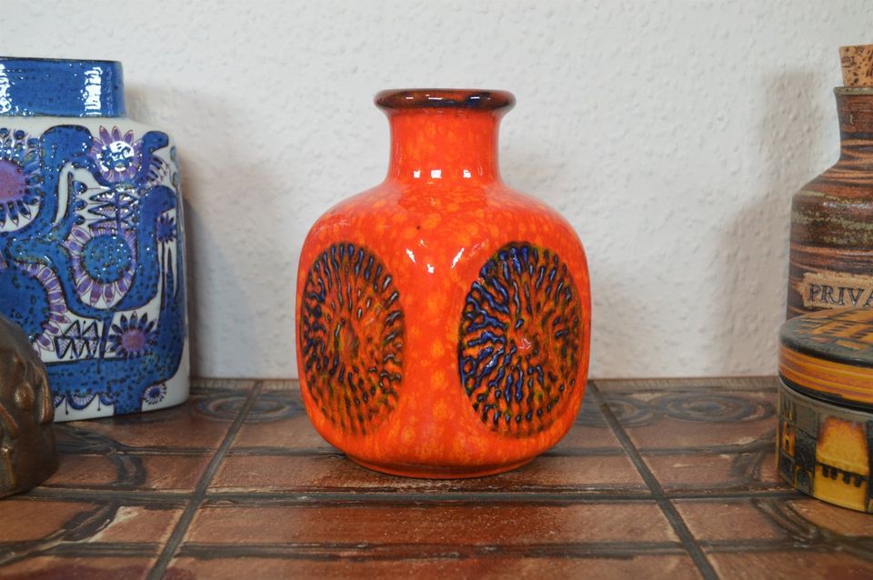 1960s Vintage WGP Bay Keramik Vase 80 17 Fat Lava Glasur Pop Art