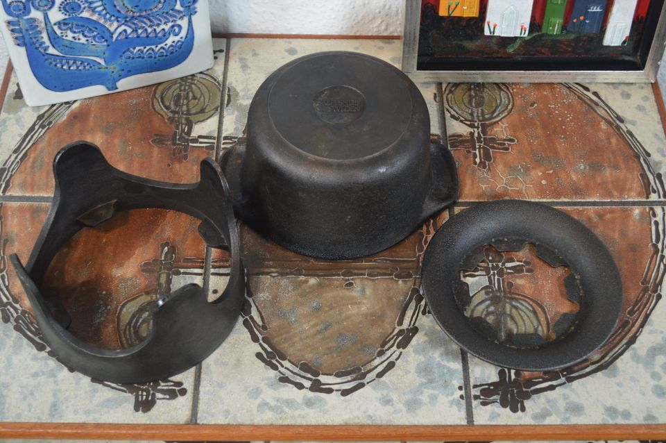 Midcentury Skeppshult cast iron fondue Swedish design handmade