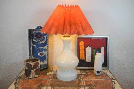 Große Mid-Century Opalglas Lampe Dänemark 1970s Danish Design