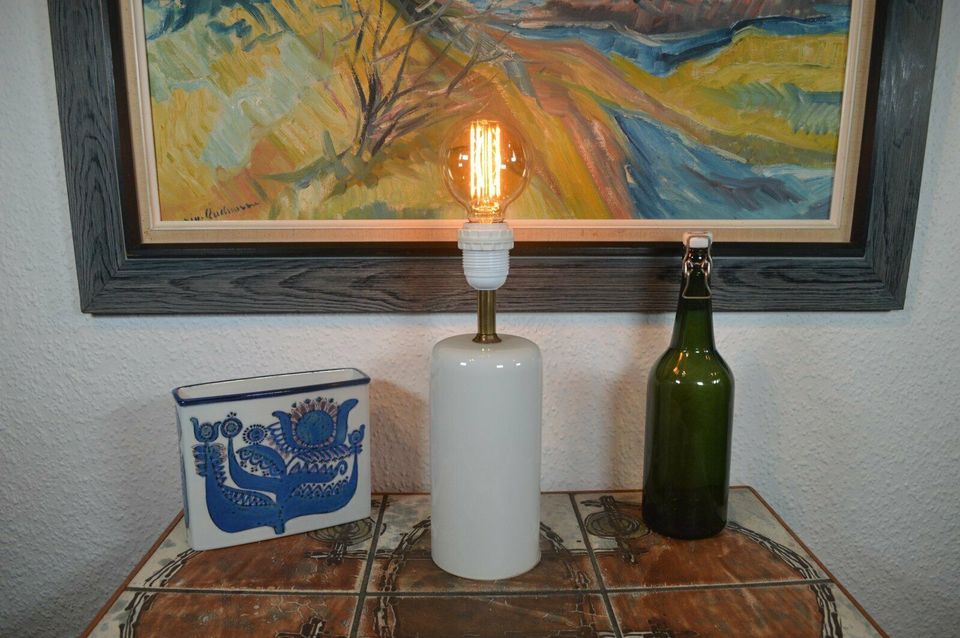 Lyskilde Denmark Opal Glass Lamp Midcentury 1970s Danish Design