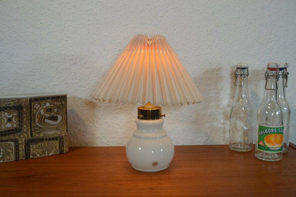 Odreco 1980s Dansk Glas Design Opalglas Lampe Glaskunst Dänemark