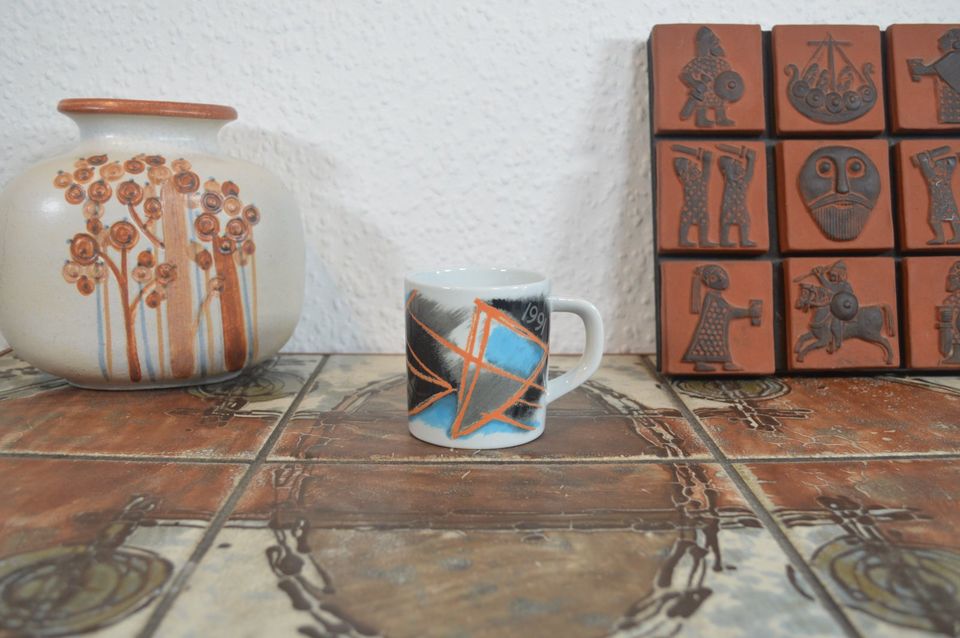 Royal Copenhagen fajance vintage mug 1991 Inger Hanmann