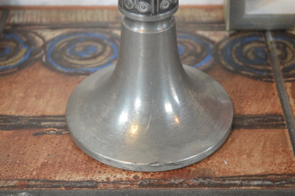 Mid-Century Pewter Haugrud Pewter Candle Holder Norwegian Design