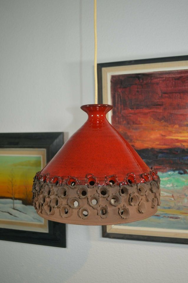 E. Glud Stentoj Pendant Lamp studio ceramics Denmark 1970s pop art design