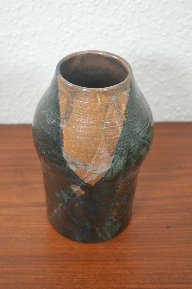 Moderne Studiokeramik Vase mit Signatur 1980s Mid-Century Design