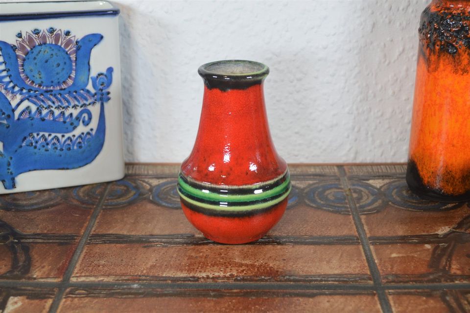 Vintage Jasba Ceramic Vase N606 1960s Pop Art Retro Design Fat Lava