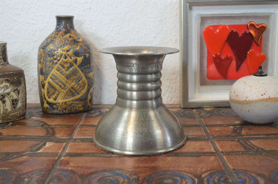 Mid-Century Skanderborg Pewter Candle Holder 1960s Danish Design