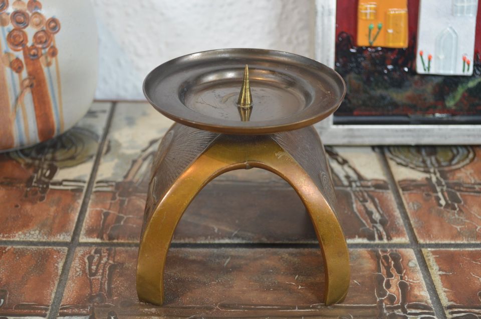 Vintage Aedel Malm Denmark Bronze Kerzenhalter 1960s Danish Design