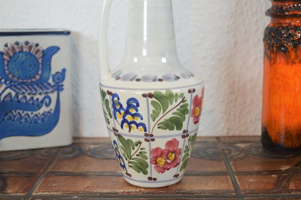 Mid-Century 1960s Weser Keramik Veckerhagen Vase Hand Painted