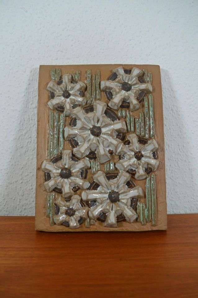 Marianne Starck Bornholm Ceramic Wall Plate Daisies 1960s Danish Design